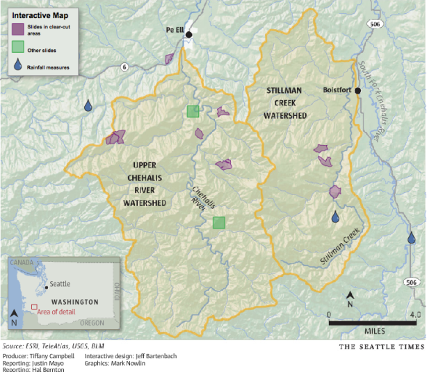 The Seattle Times: Landslides in the Upper Chehalis River Basin